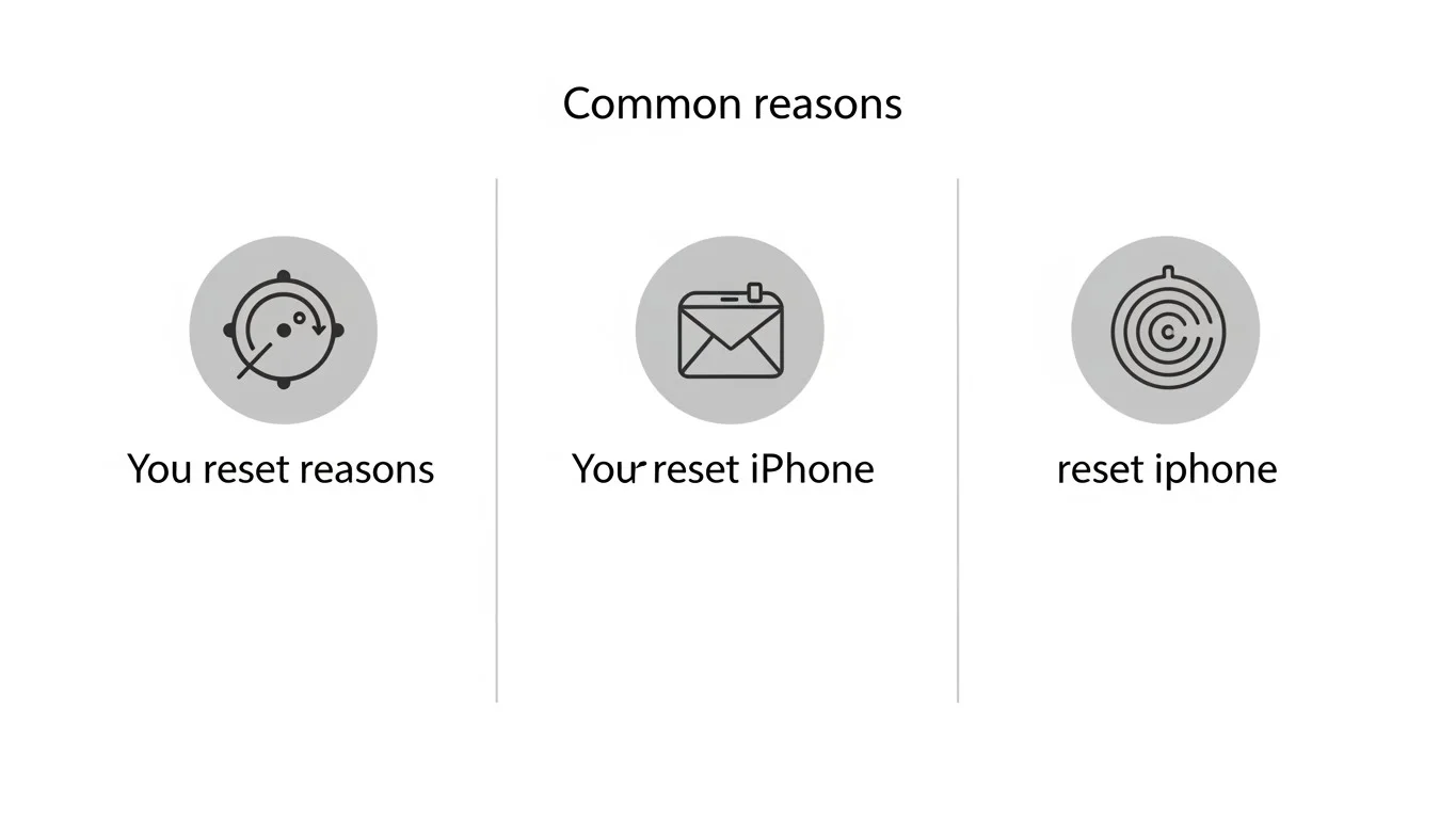 An infographic illustrating common reasons for resetting an iPhone, including performance issues and software glitches.